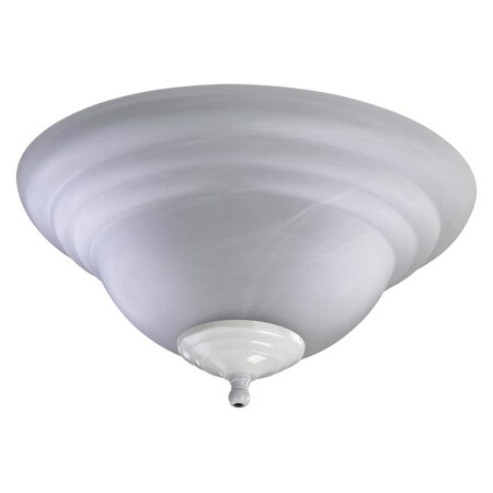 Quorum Two Light Faux Alabaster Glass Satin Nickel / White Fan Light Kit 1133-801